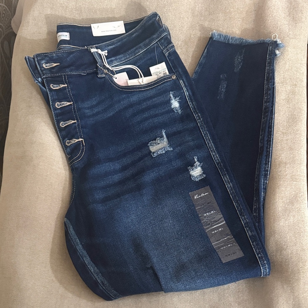 KanCan Distressed Dark Blue Skinny Jeans